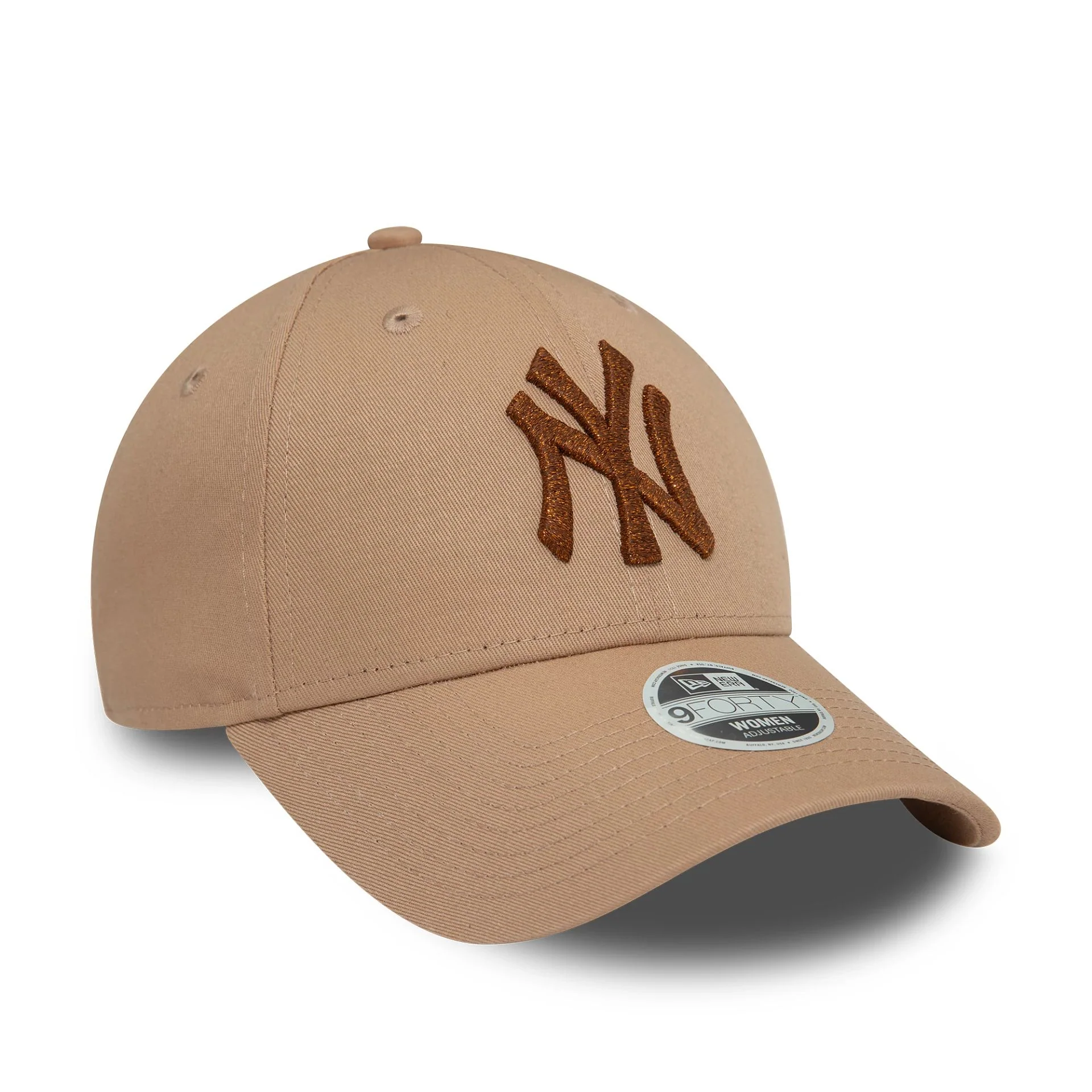 New York Yankees Womens Metallic Beige 9FORTY Cap - Image 3