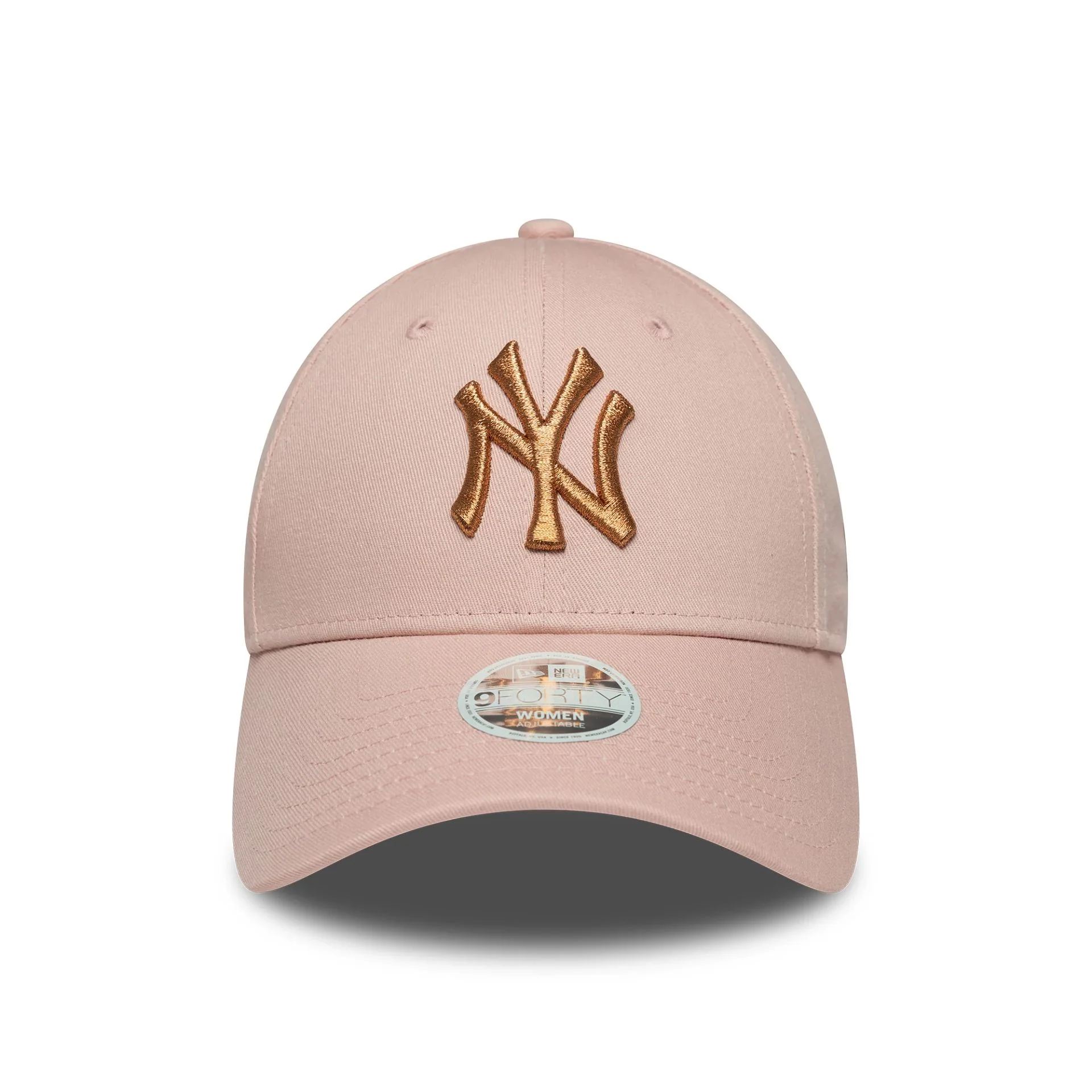 New York Yankees Womens Metallic Pastel Pink 9FORTY Adjustable Cap - Image 2
