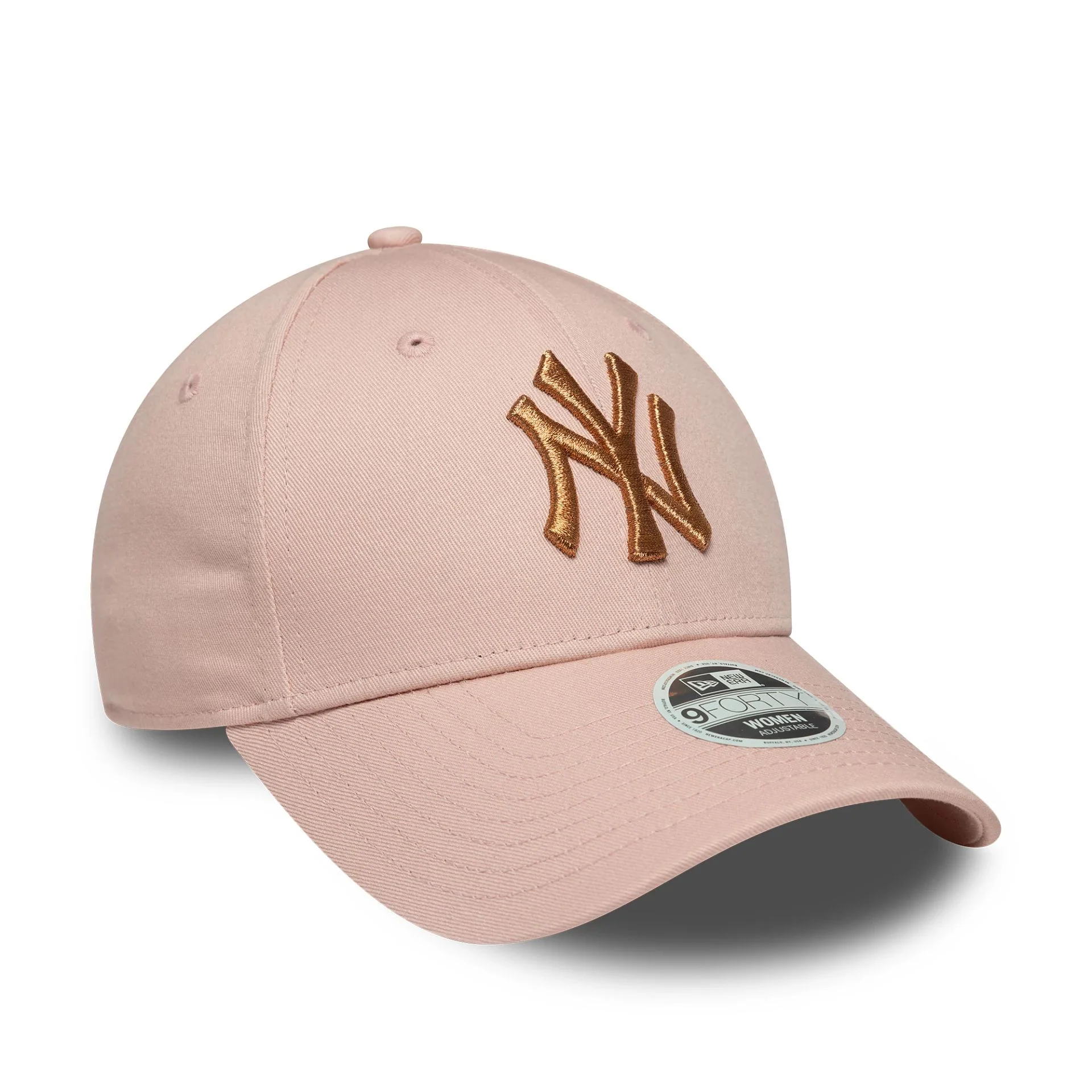 New York Yankees Womens Metallic Pastel Pink 9FORTY Adjustable Cap - Image 3