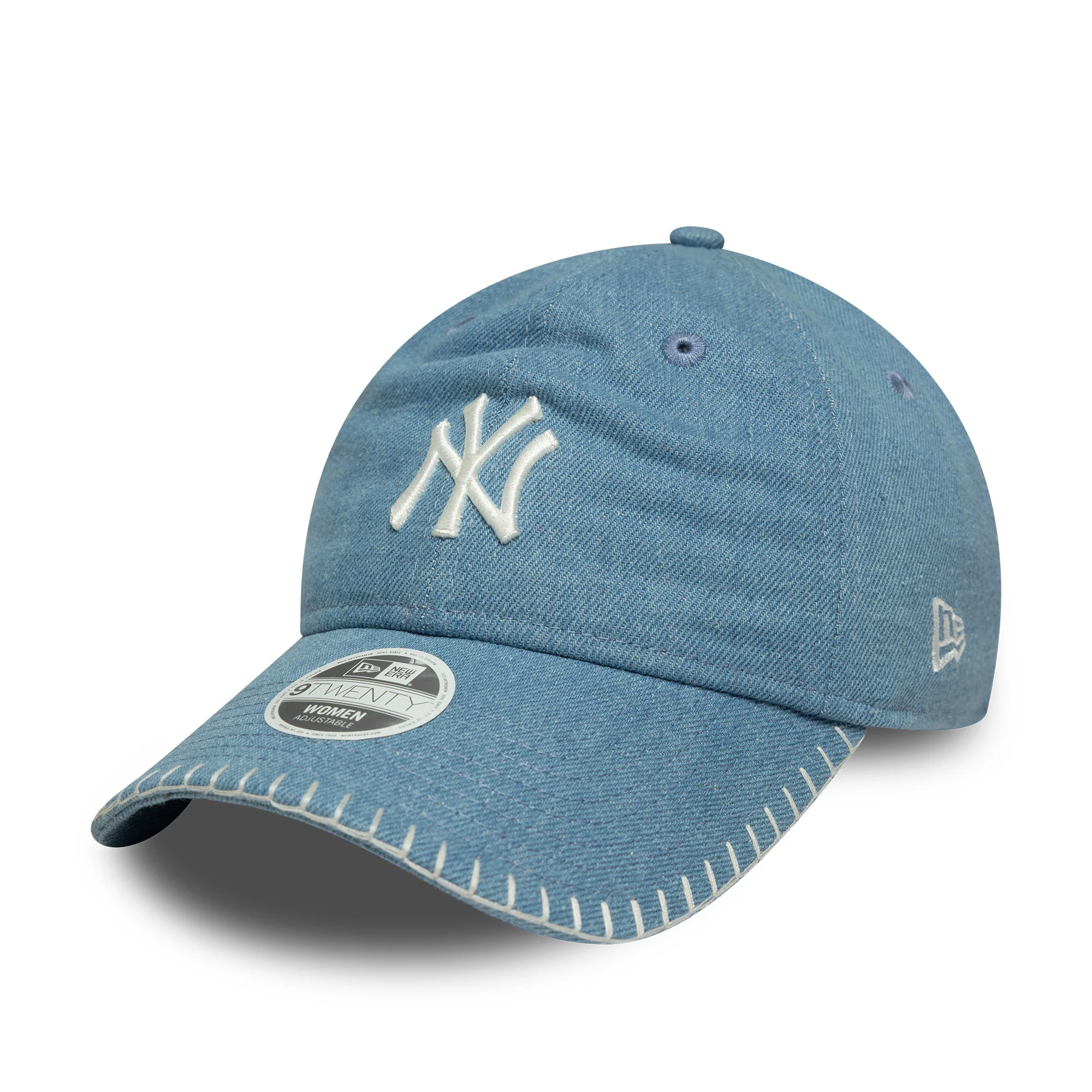 New York Yankees Womens MLB Denim Stitch Pastel Blue 9TWENTY Cap - Image 5