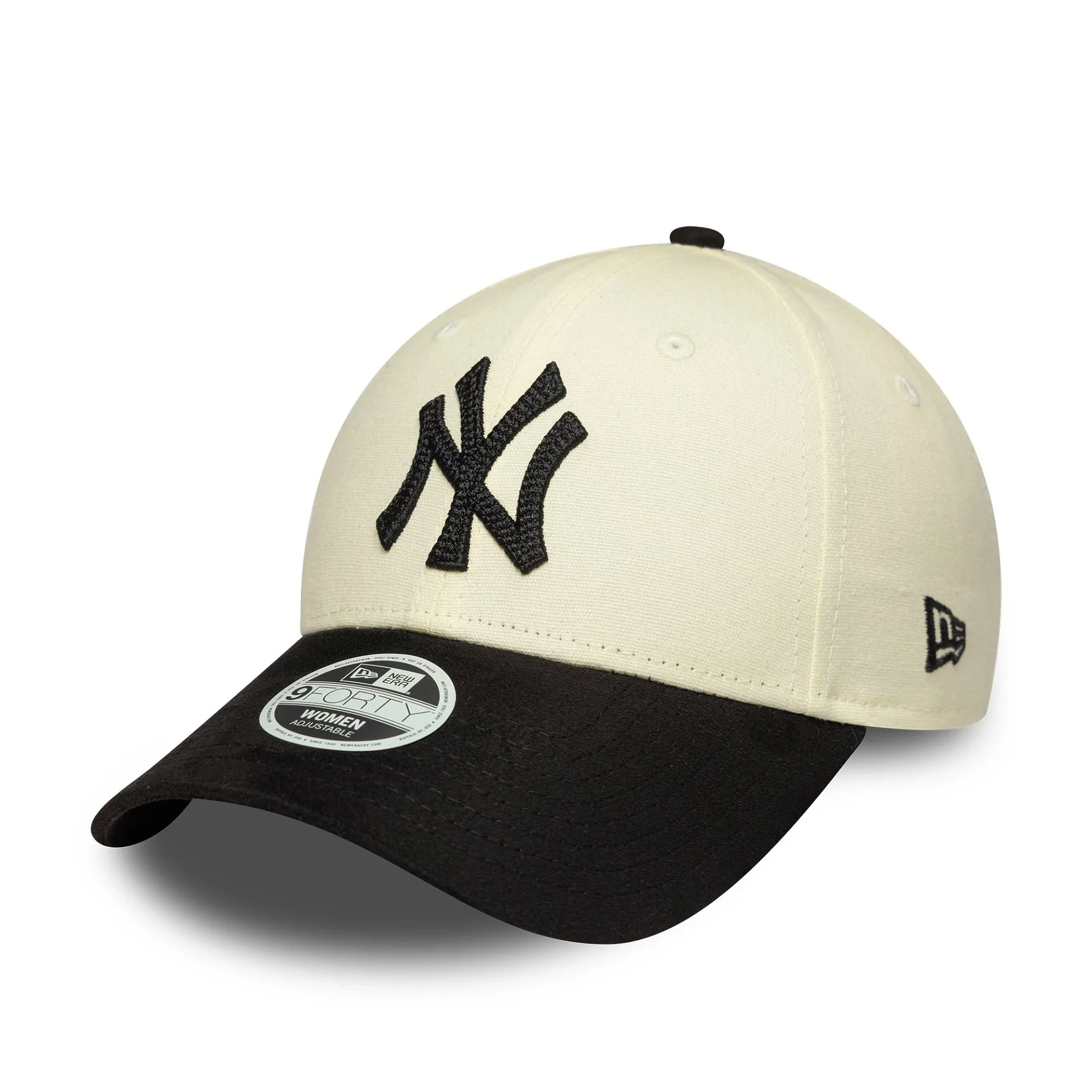 New York Yankees Womens MLB Faux Suede Light Beige 9FORTY Adjustable Cap - Image 5