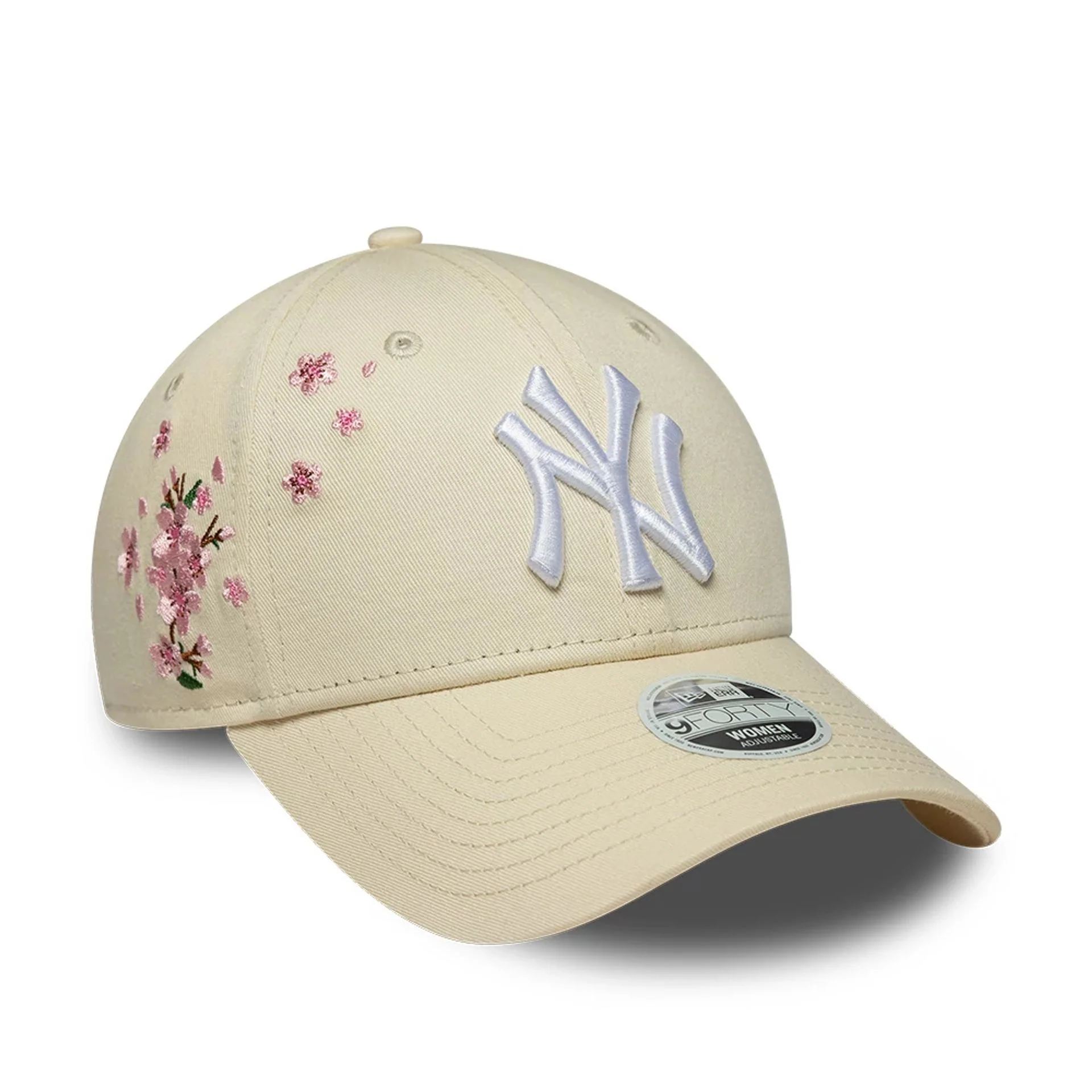 New York Yankees Womens MLB Floral Icon Cream 9FORTY Adjustable Cap - Image 2