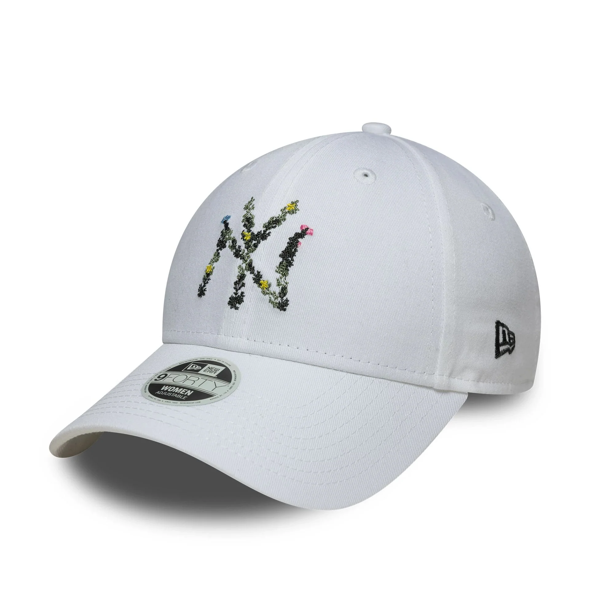 New York Yankees Womens MLB Floral Infill White 9FORTY Adjustable Cap - Image 4