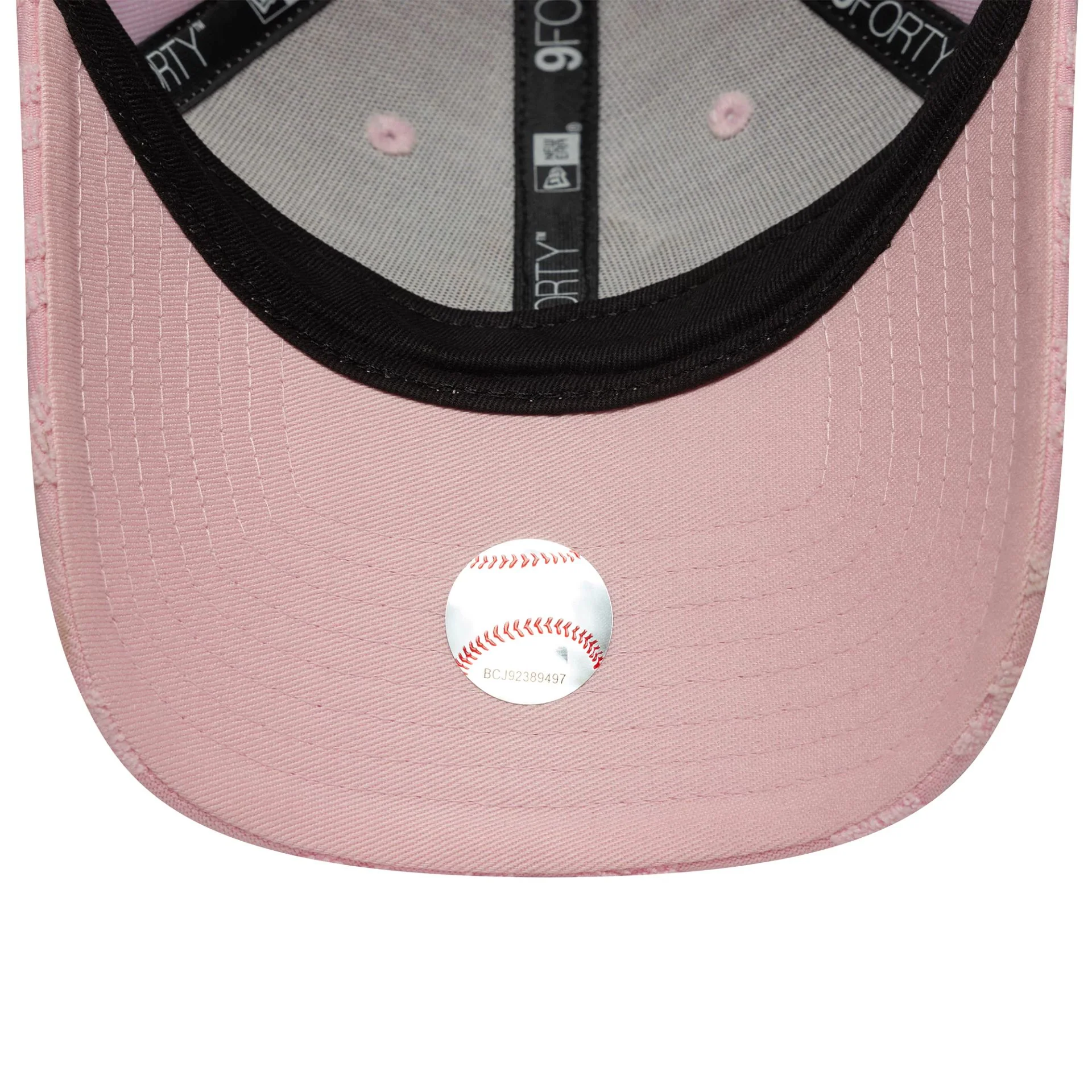New York Yankees Womens MLB Floral Towelling Pastel Pink 9FORTY Adjustable Cap - Image 5