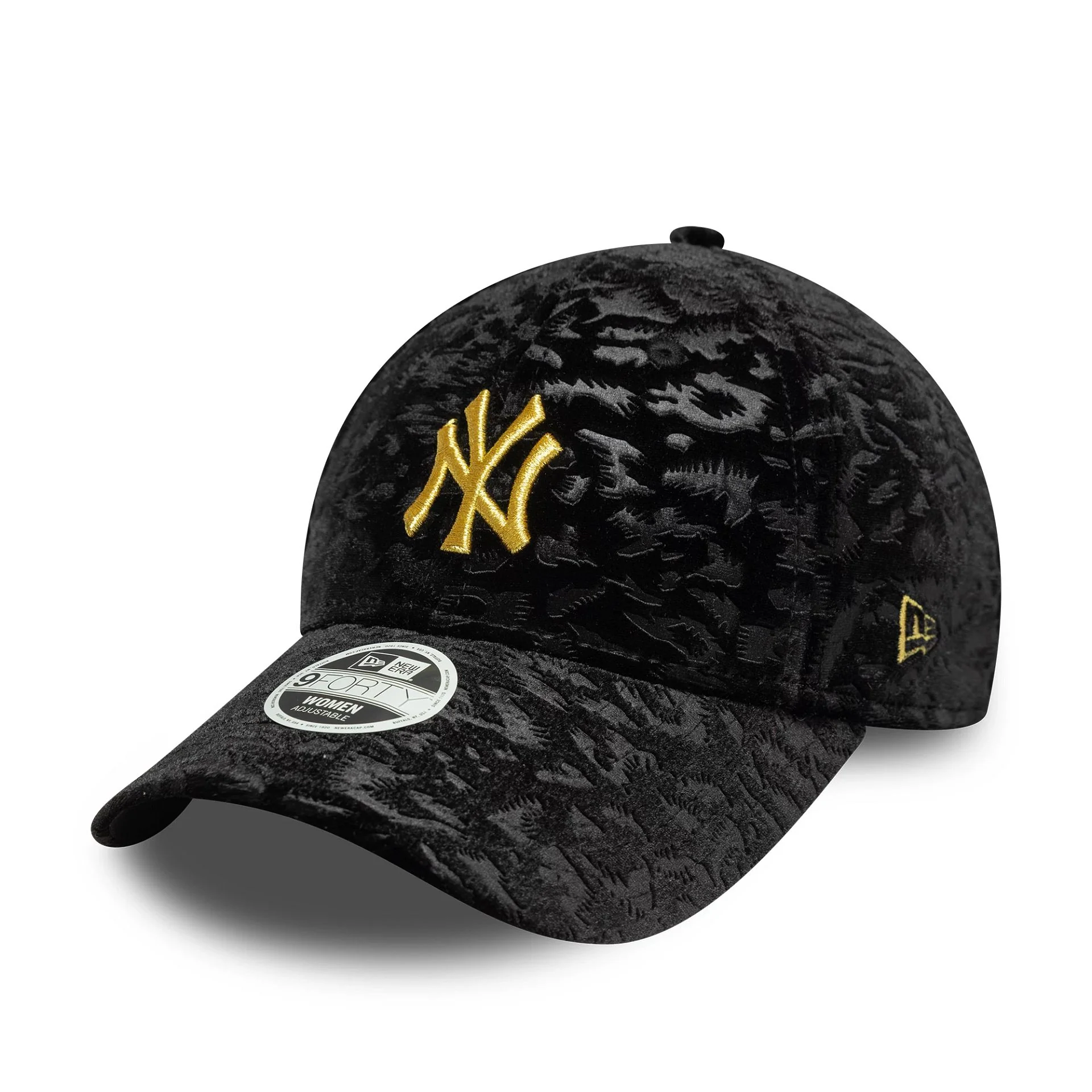 New York Yankees Womens MLB Leo Velour Black 9FORTY Adjustable Cap - Image 5