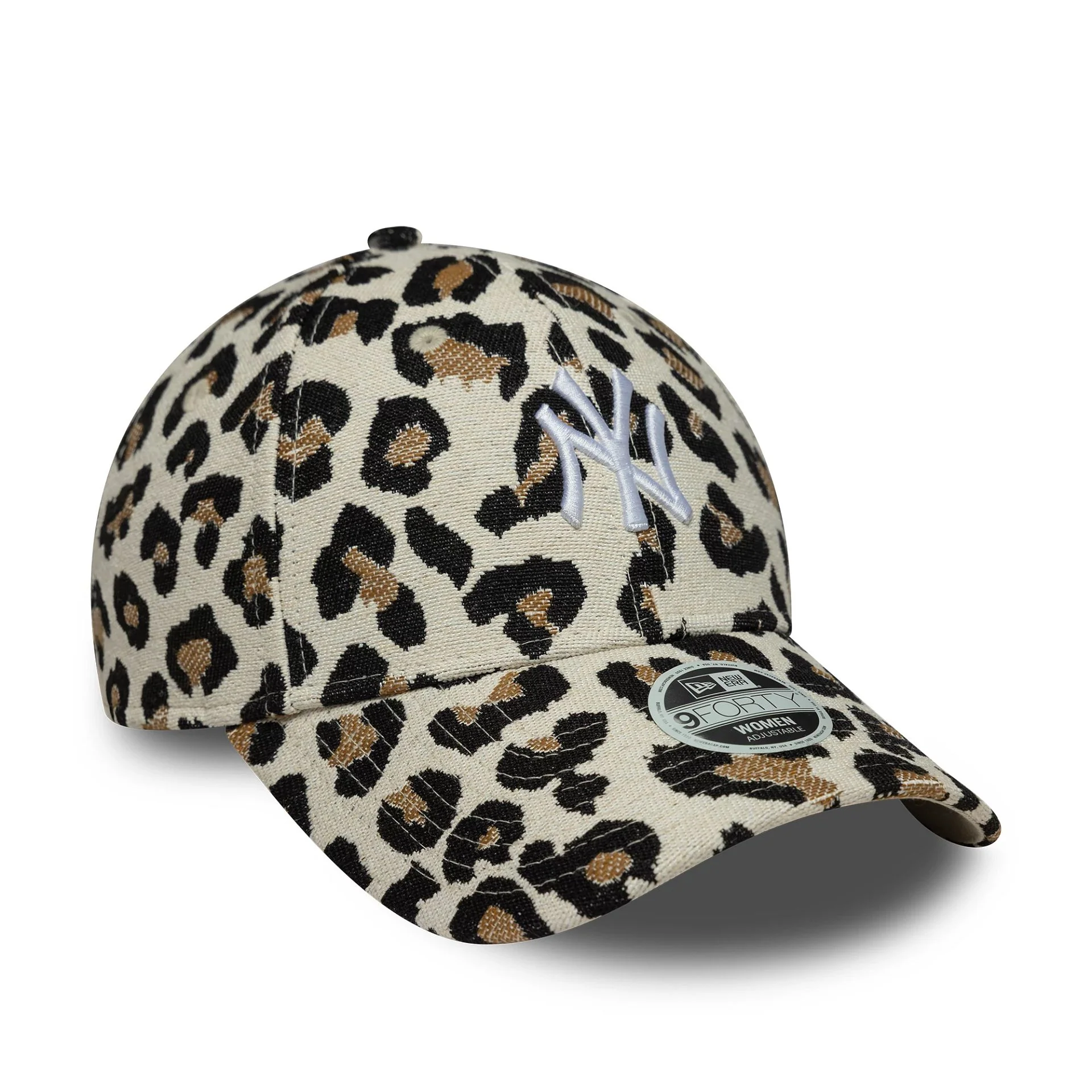 New York Yankees Womens MLB Leopard Midi Light Beige 9FORTY Cap - Image 2
