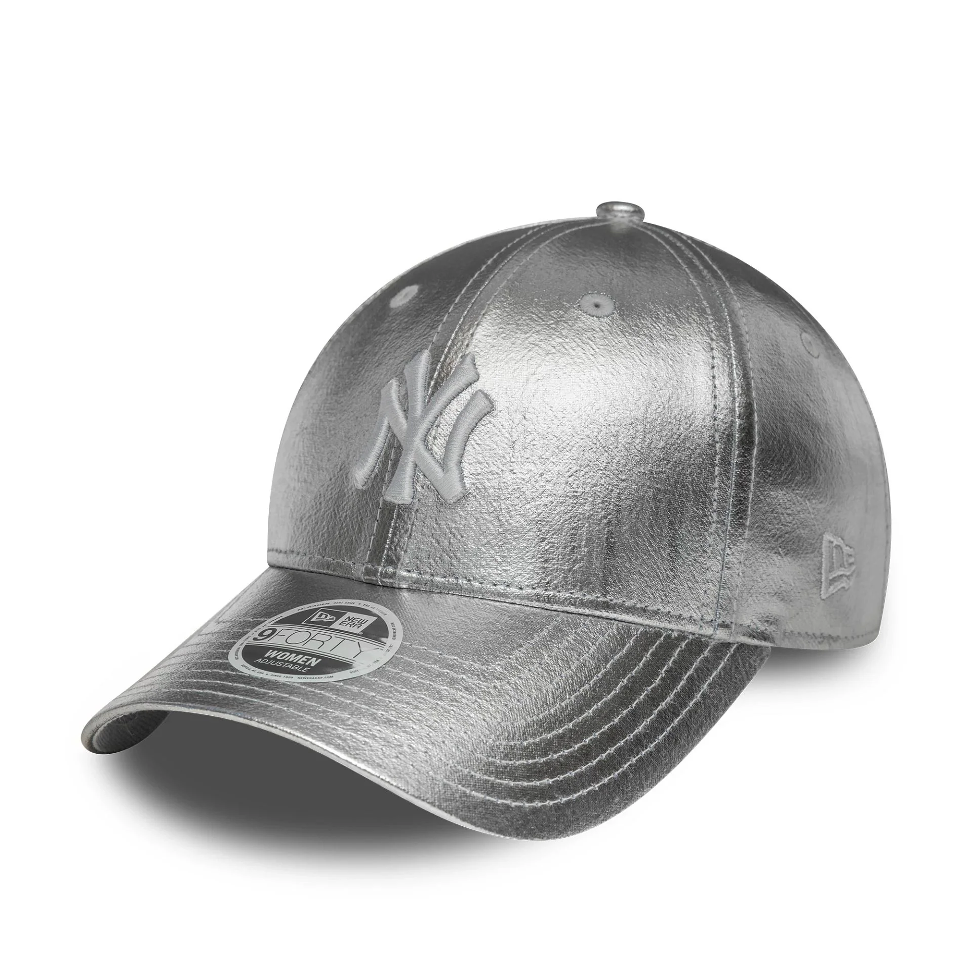 New York Yankees Womens MLB Metallic Silver 9FORTY Adjustable Cap - Image 5