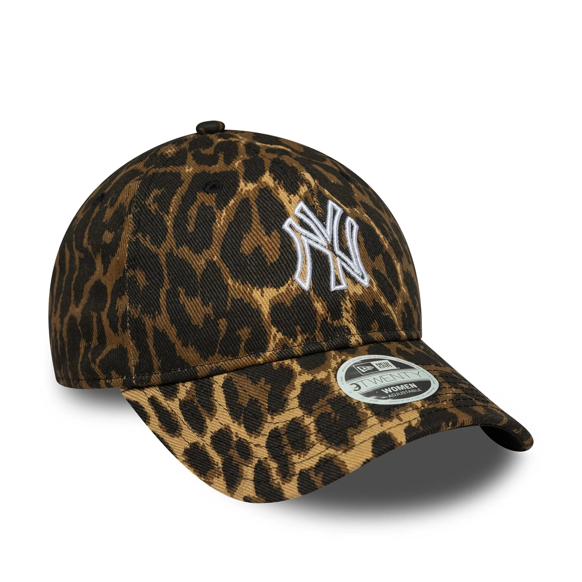 New York Yankees Womens MLB Outline Leopard Black 9TWENTY Adjustable Cap - Image 3