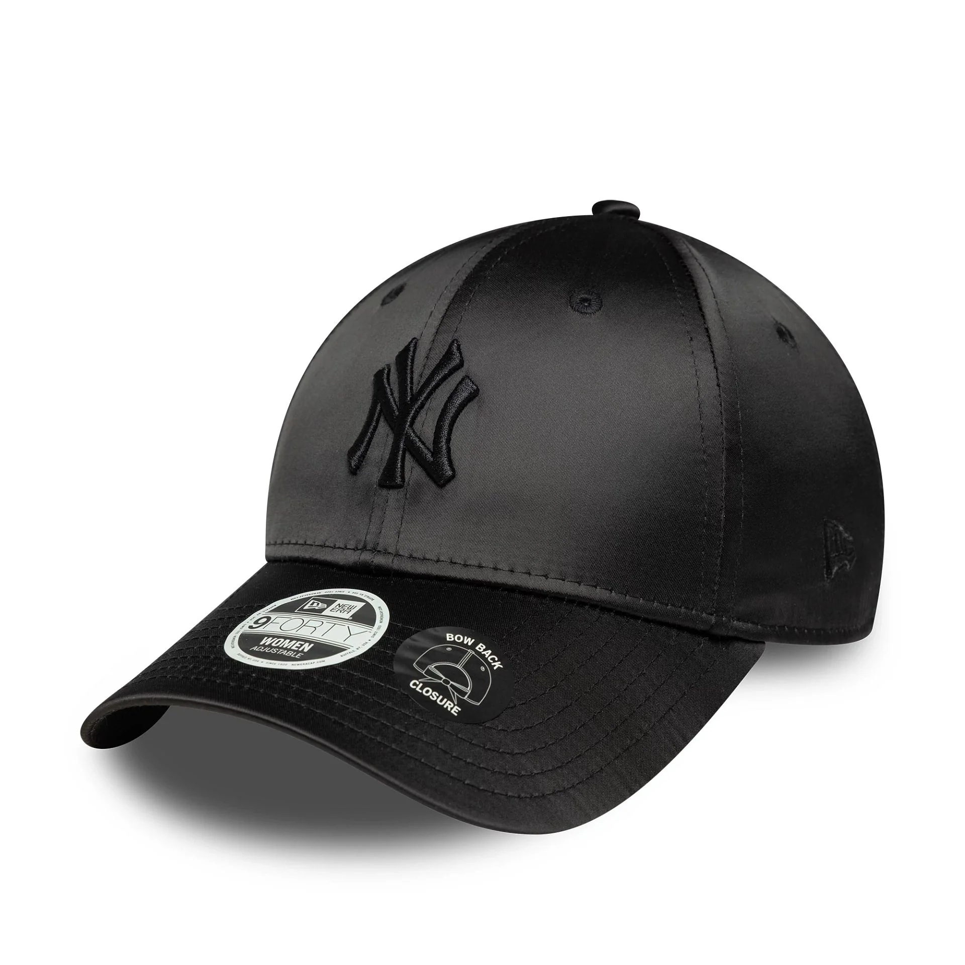 New York Yankees Womens MLB Satin Bow Back Black 9FORTY Adjustable Cap - Image 5