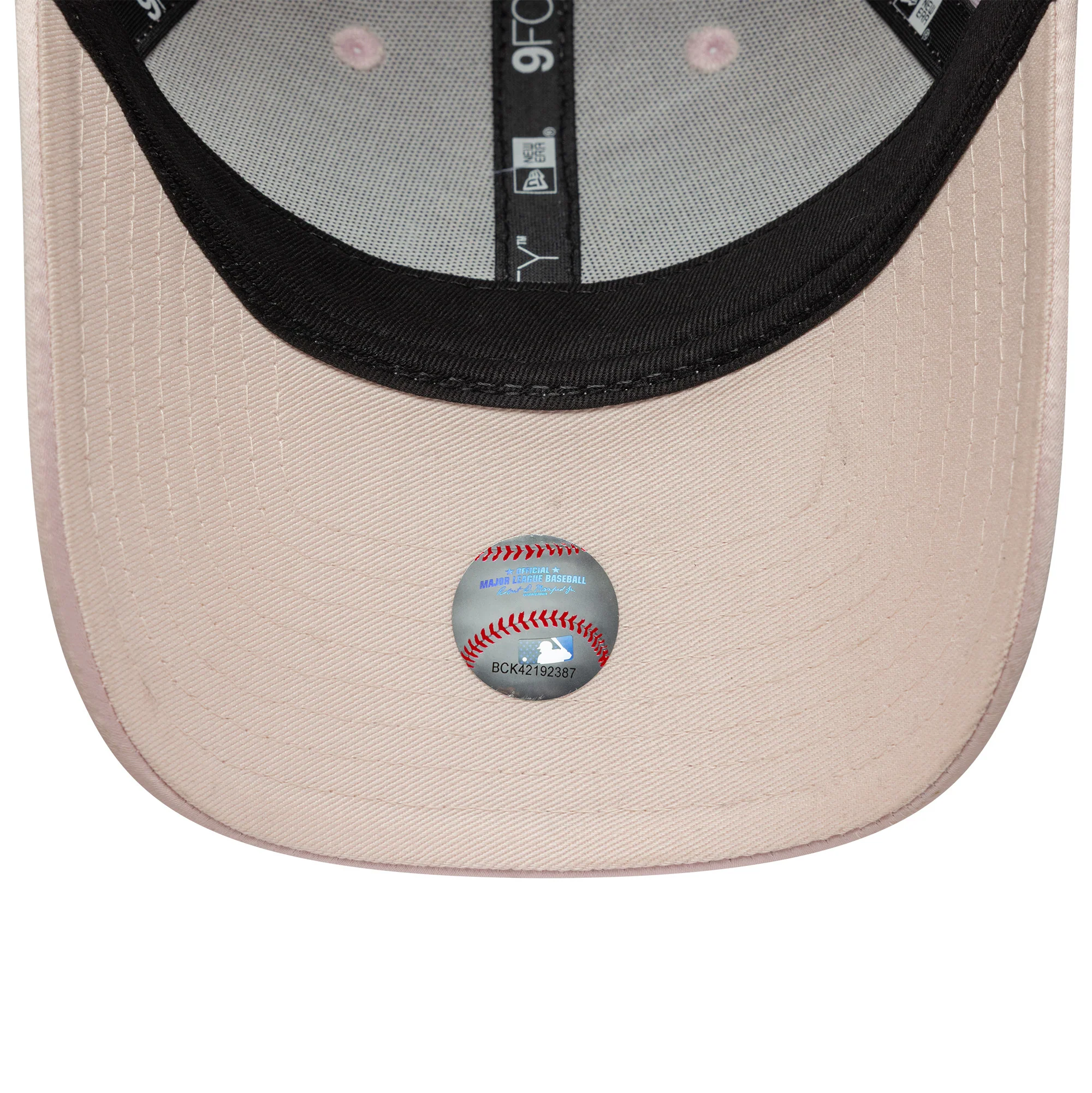 New York Yankees Womens MLB Satin Pastel Pink 9FORTY Cap - Image 4