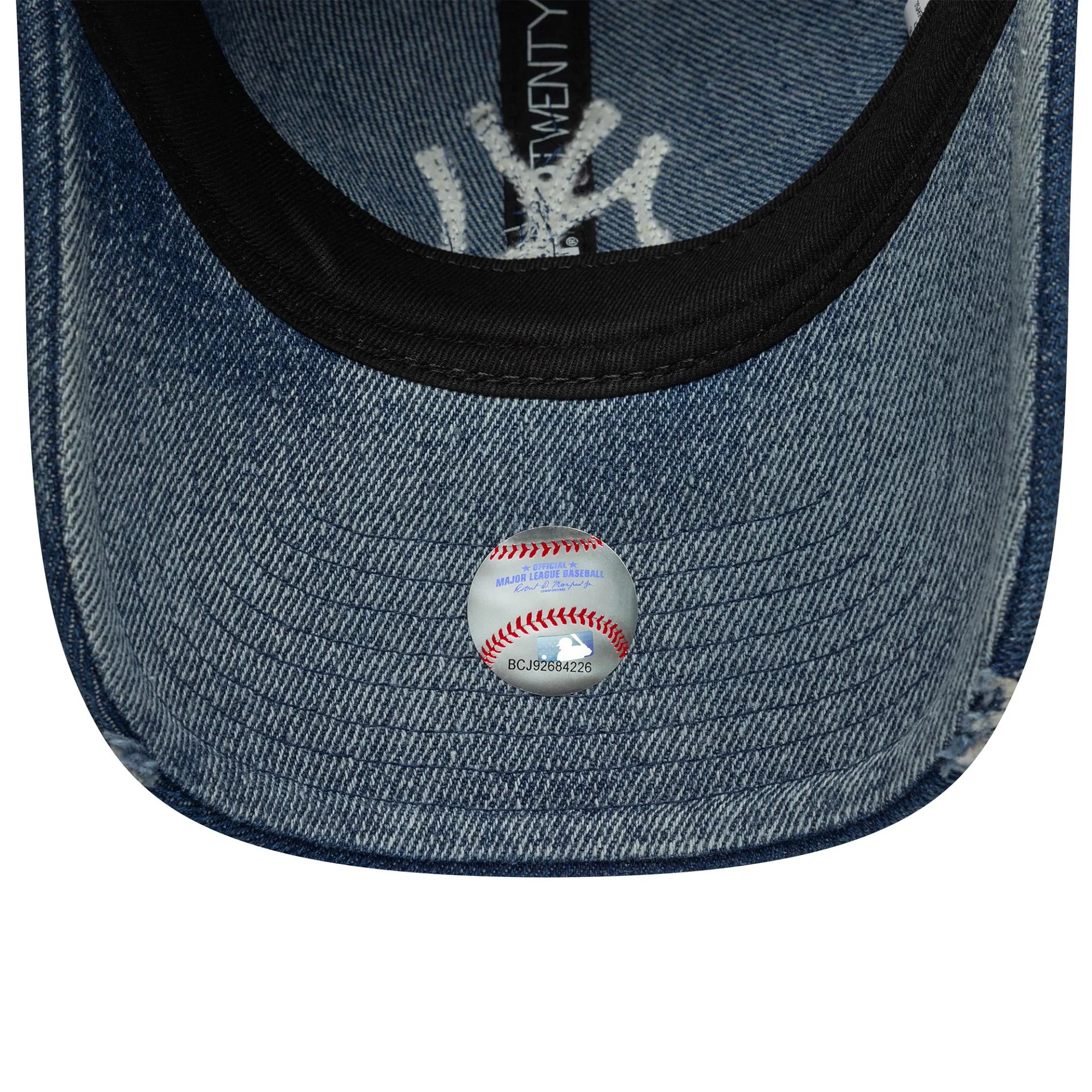 New York Yankees Womens MLB Stone Denim Pastel Blue 9TWENTY Adjustable Cap - Image 4