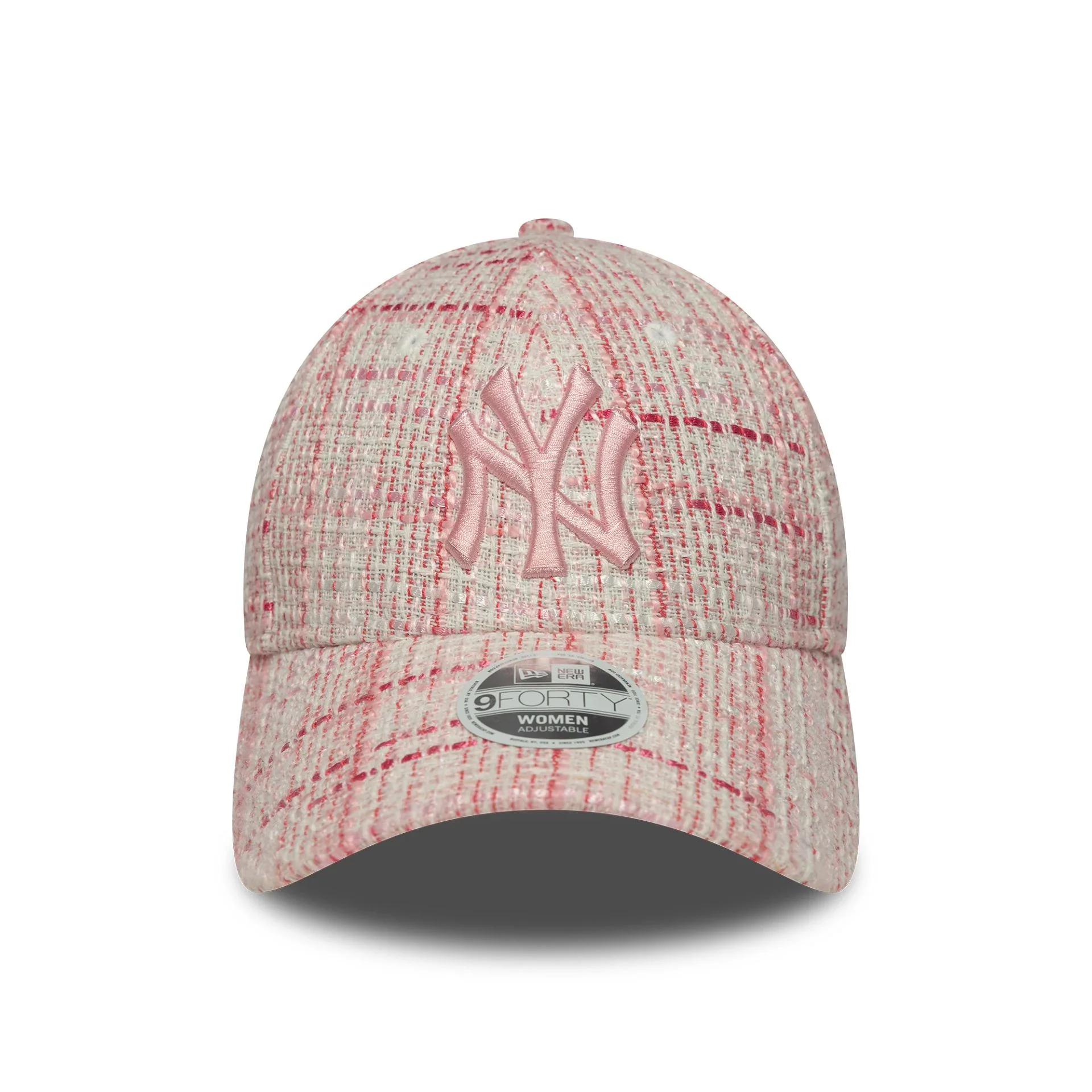 New York Yankees Womens Tweed Dark Pink 9FORTY Adjustable Cap - Image 3