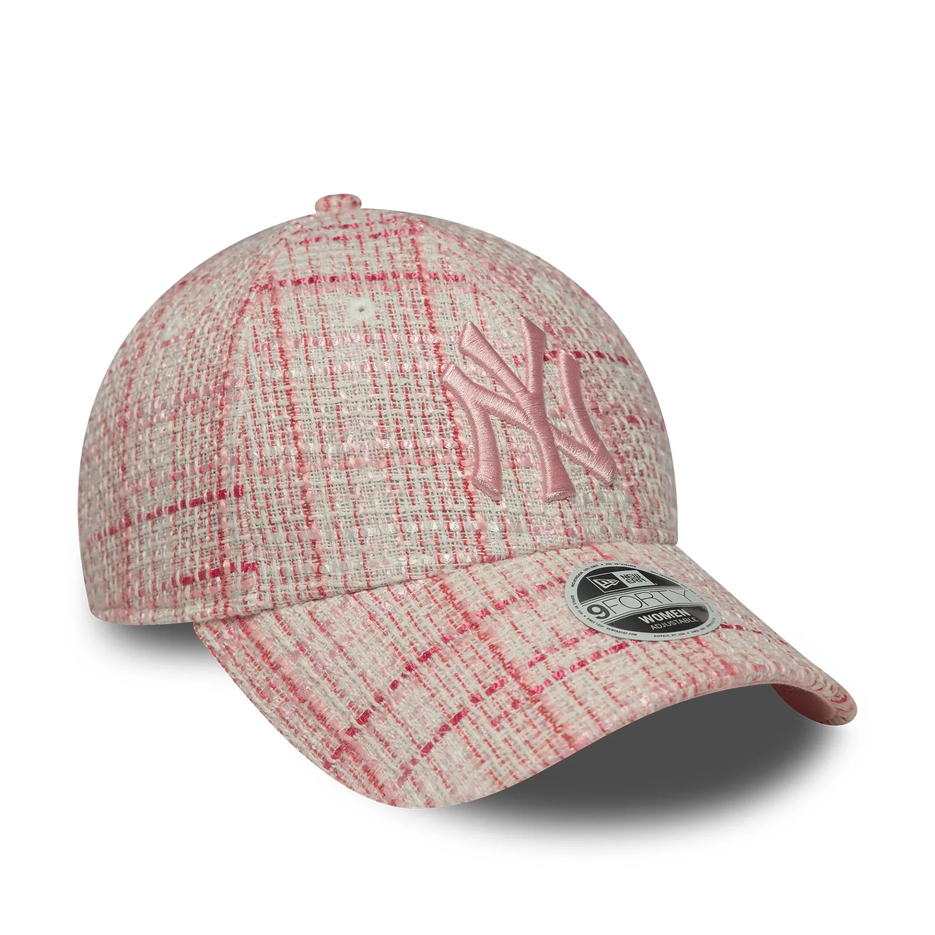 New York Yankees Womens Tweed Dark Pink 9FORTY Adjustable Cap - Image 4