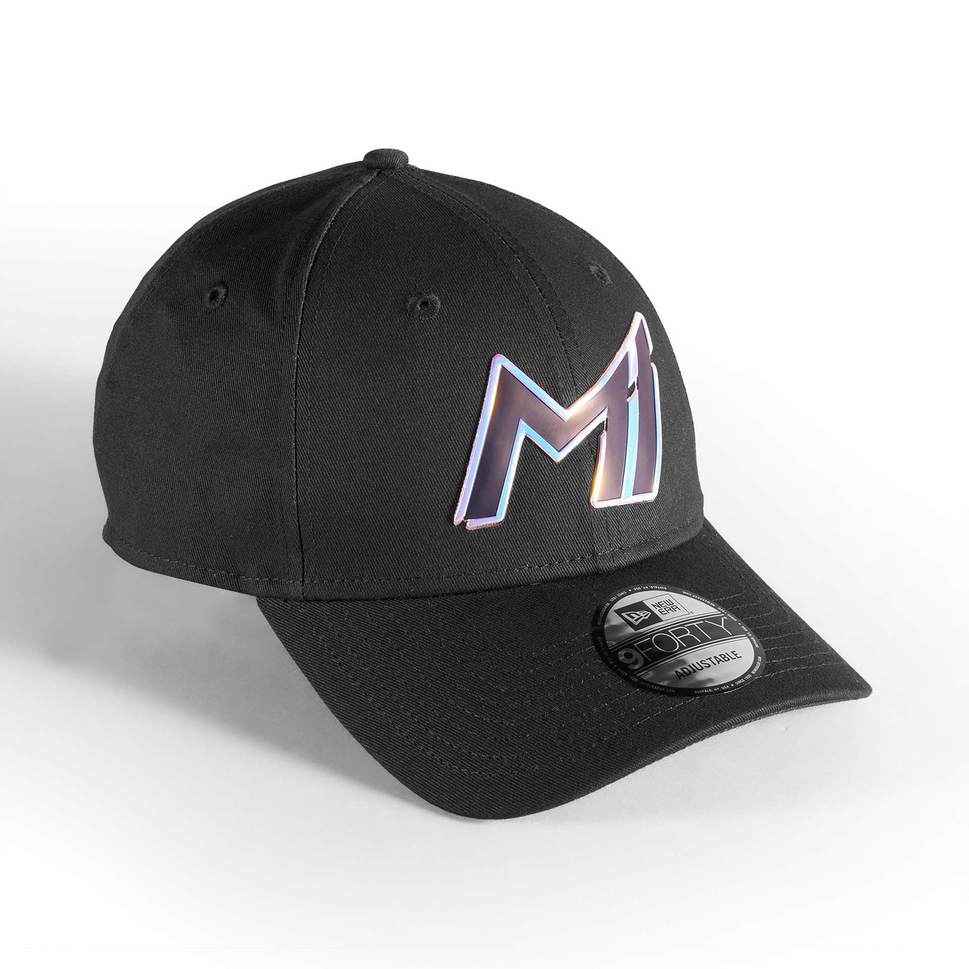 Official Mumbai Indians Navy Iridescent Logo New Era 9FORTY Fan Cap - Image 4