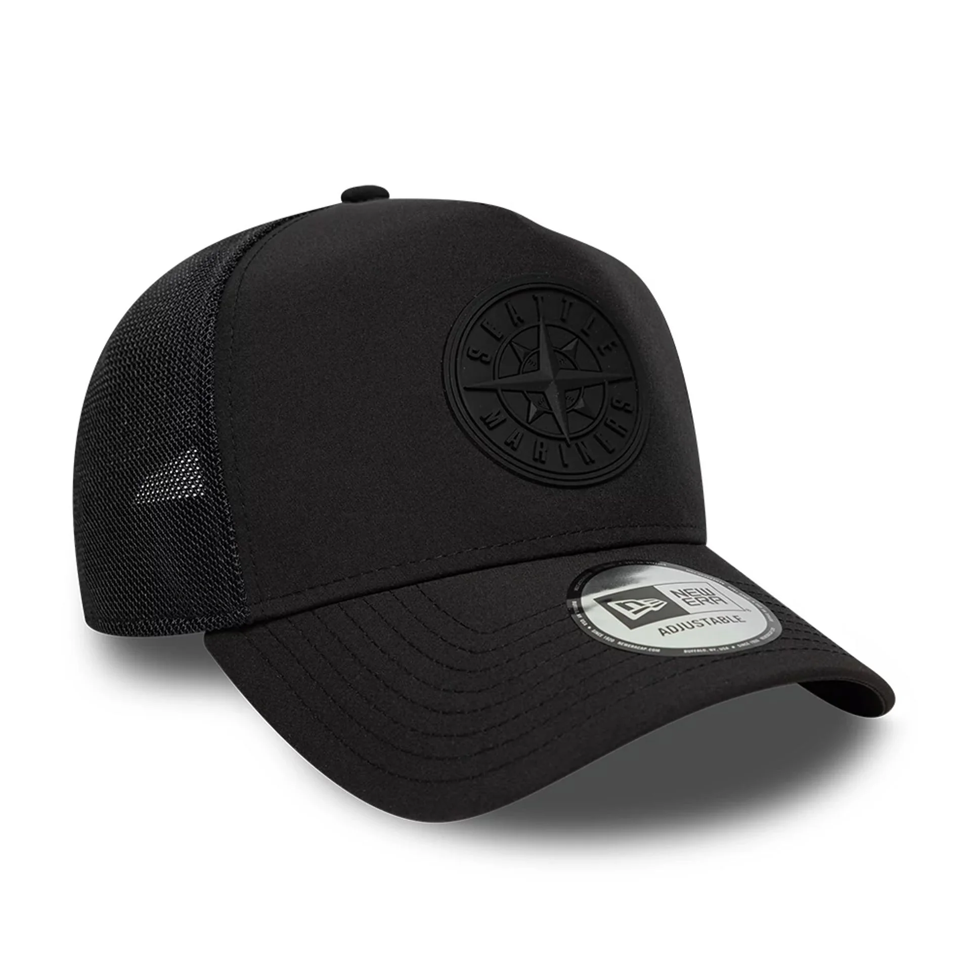 Seattle Mariners MLB Sport Black 9FORTY A-Frame Trucker Adjustable Cap - Image 2