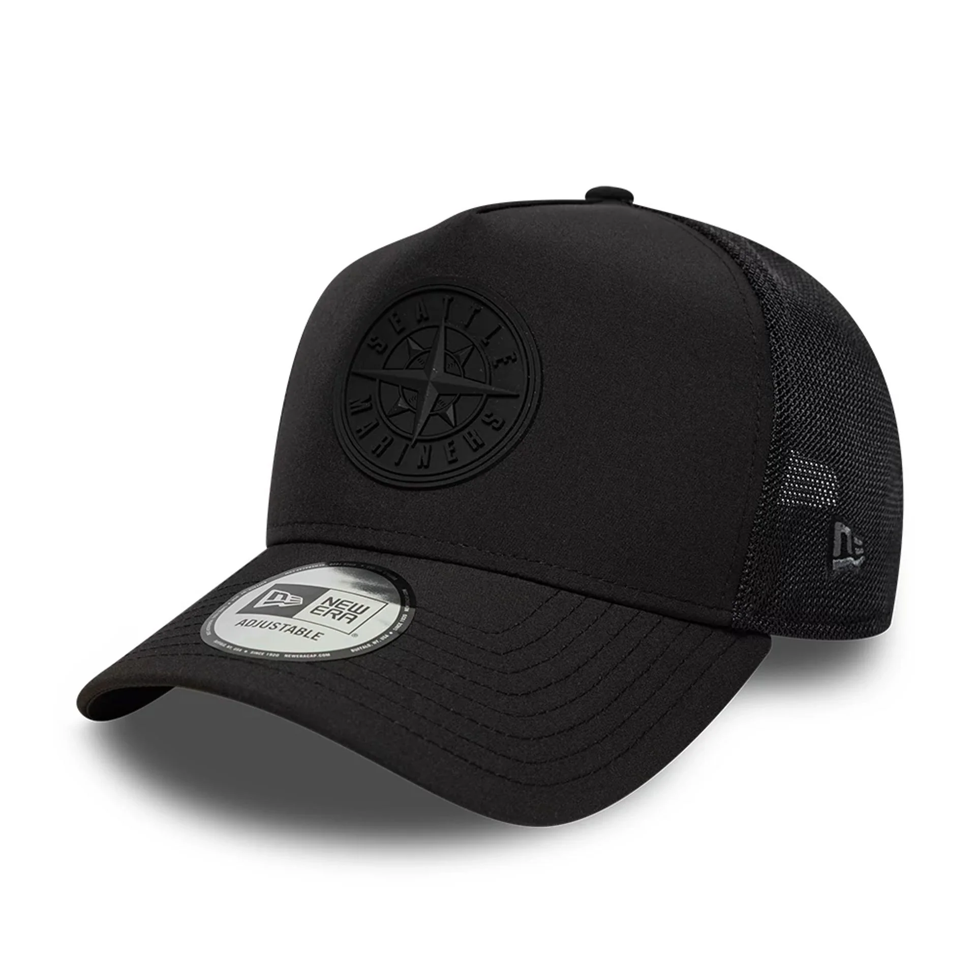 Seattle Mariners MLB Sport Black 9FORTY A-Frame Trucker Adjustable Cap - Image 4