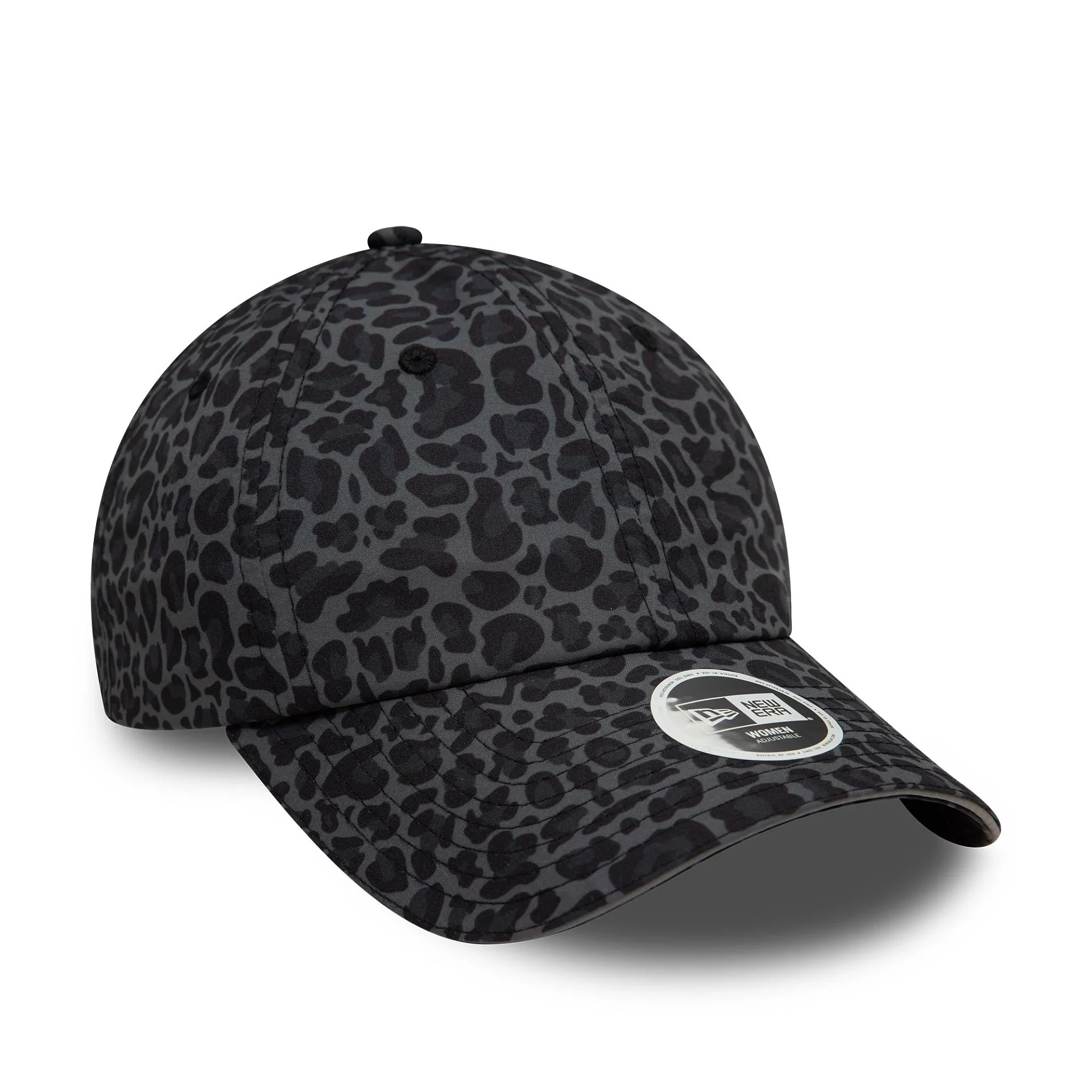 Womens New Era All Over Print Black Leopard Print Open Back Adjustable Cap - Image 4